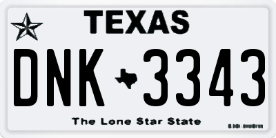TX license plate DNK3343