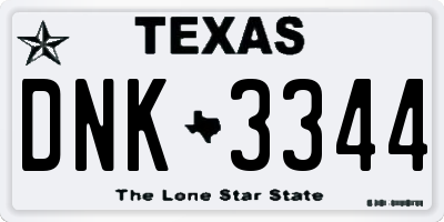 TX license plate DNK3344
