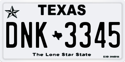TX license plate DNK3345