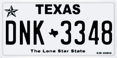 TX license plate DNK3348