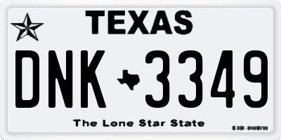 TX license plate DNK3349
