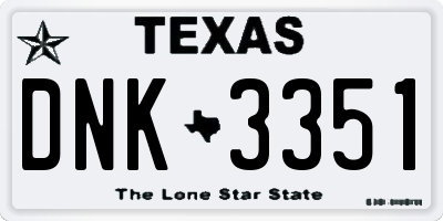 TX license plate DNK3351