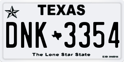 TX license plate DNK3354