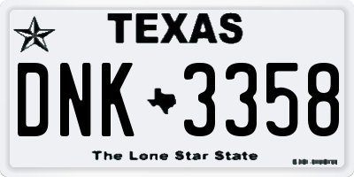 TX license plate DNK3358