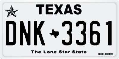 TX license plate DNK3361
