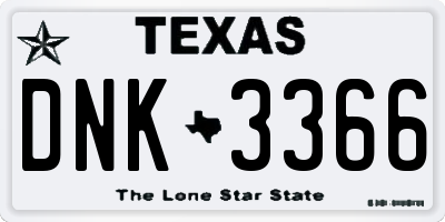 TX license plate DNK3366