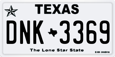 TX license plate DNK3369