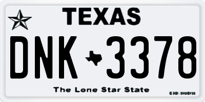 TX license plate DNK3378