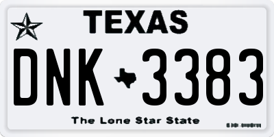 TX license plate DNK3383