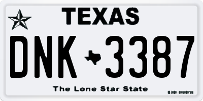 TX license plate DNK3387