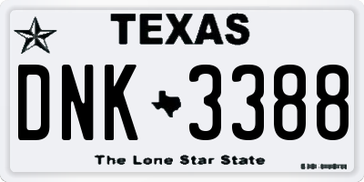 TX license plate DNK3388