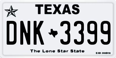 TX license plate DNK3399