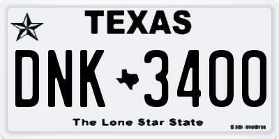 TX license plate DNK3400