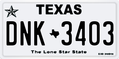 TX license plate DNK3403