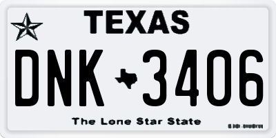 TX license plate DNK3406