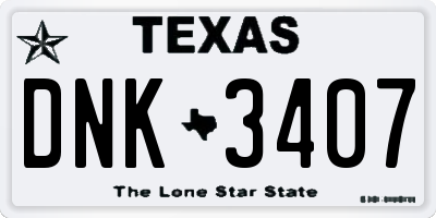 TX license plate DNK3407