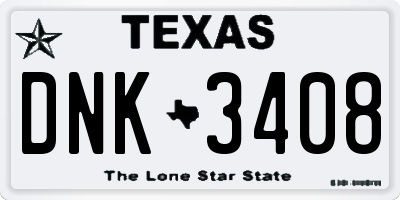 TX license plate DNK3408