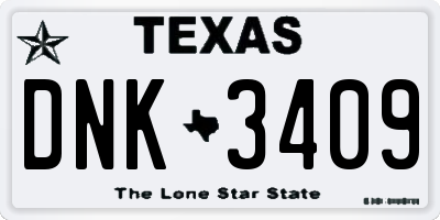 TX license plate DNK3409
