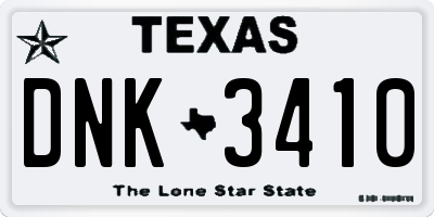 TX license plate DNK3410