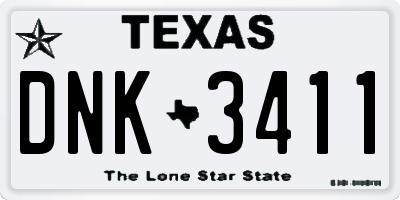 TX license plate DNK3411