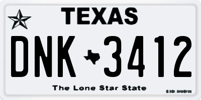 TX license plate DNK3412