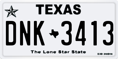 TX license plate DNK3413