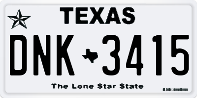 TX license plate DNK3415