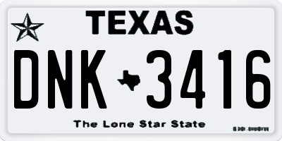 TX license plate DNK3416