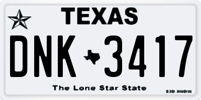 TX license plate DNK3417