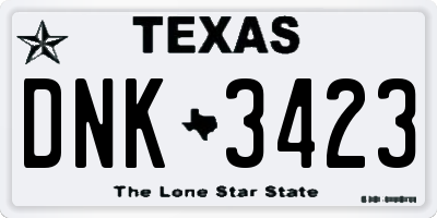 TX license plate DNK3423