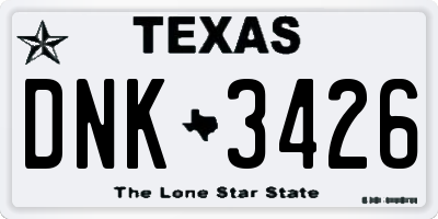 TX license plate DNK3426