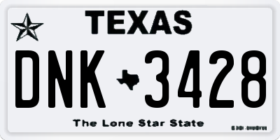 TX license plate DNK3428
