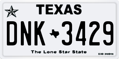 TX license plate DNK3429