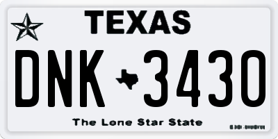 TX license plate DNK3430