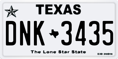 TX license plate DNK3435