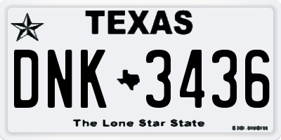 TX license plate DNK3436