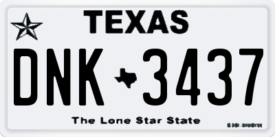TX license plate DNK3437