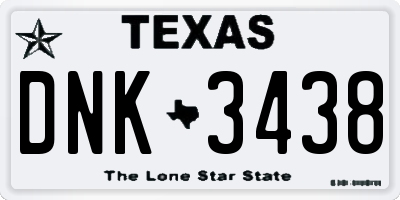 TX license plate DNK3438