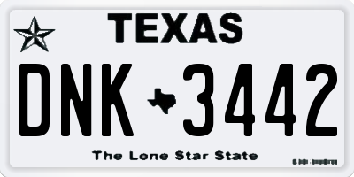 TX license plate DNK3442