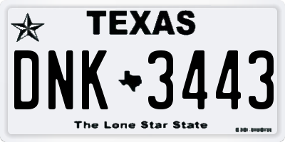 TX license plate DNK3443
