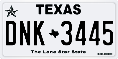 TX license plate DNK3445