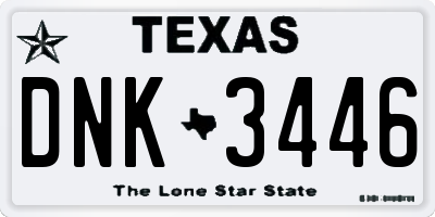 TX license plate DNK3446