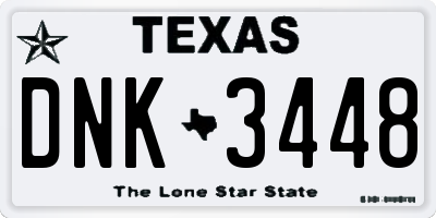 TX license plate DNK3448