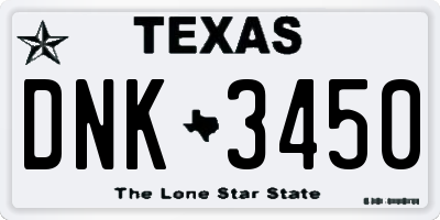 TX license plate DNK3450