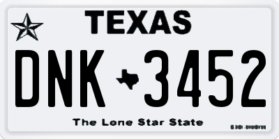 TX license plate DNK3452