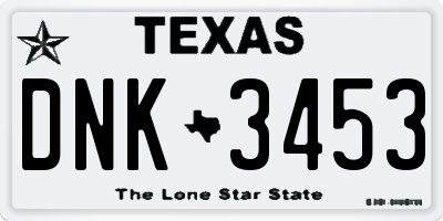 TX license plate DNK3453
