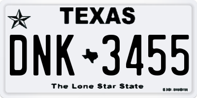 TX license plate DNK3455