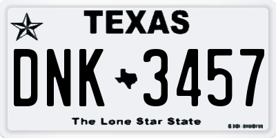TX license plate DNK3457