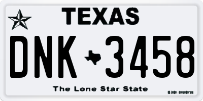 TX license plate DNK3458