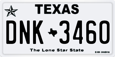 TX license plate DNK3460